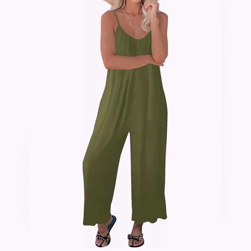 Elegant Olive Green Jumpsuit